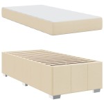 vidaXL Cadru de pat cu saltea Crem 100 x 200 cm țesătură