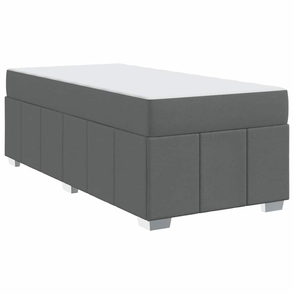 vidaXL Cadru de pat cu saltea Gri închis 120 x 190 cm țesătură