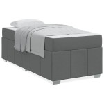 vidaXL Cadru de pat cu saltea Gri închis 120 x 190 cm țesătură