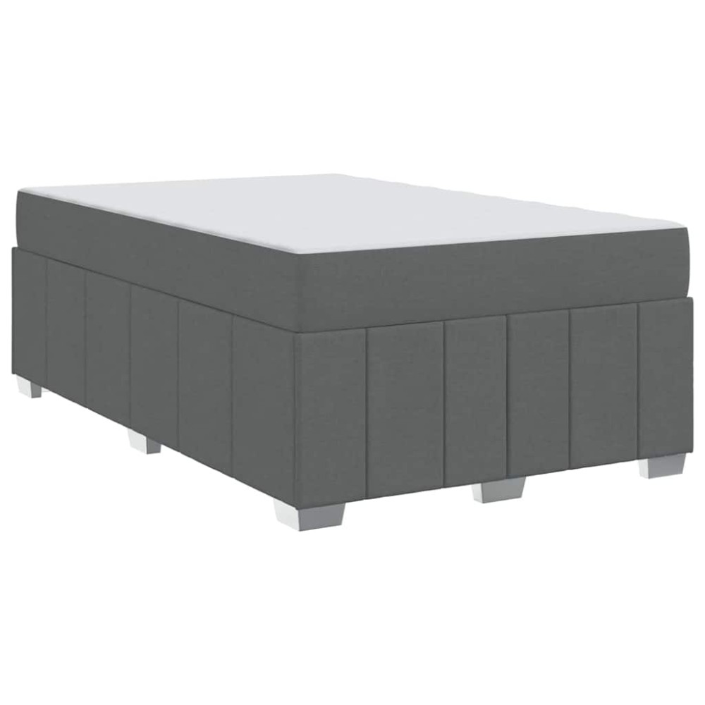 vidaXL Cadru de pat cu saltea Gri închis 120 x 200 cm țesătură