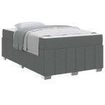 vidaXL Cadru de pat cu saltea Gri închis 120 x 200 cm țesătură