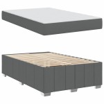 vidaXL Cadru de pat cu saltea Gri închis 120 x 200 cm țesătură