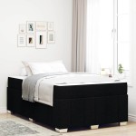 vidaXL Cadru de pat cu saltea Negru 120 x 200 cm țesătură
