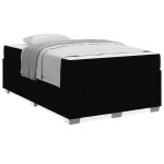 vidaXL Cadru de pat cu saltea Negru 120 x 200 cm țesătură