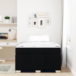 vidaXL Cadru de pat cu saltea Negru 120 x 200 cm țesătură