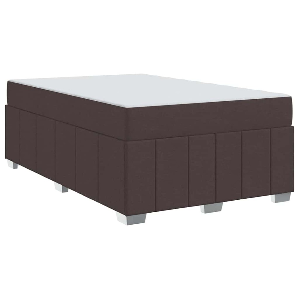 vidaXL Cadru de pat cu saltea Maro închis 120 x 200 cm țesătură