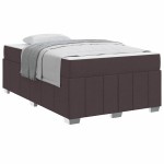 vidaXL Cadru de pat cu saltea Maro închis 120 x 200 cm țesătură