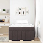 vidaXL Cadru de pat cu saltea Maro închis 120 x 200 cm țesătură
