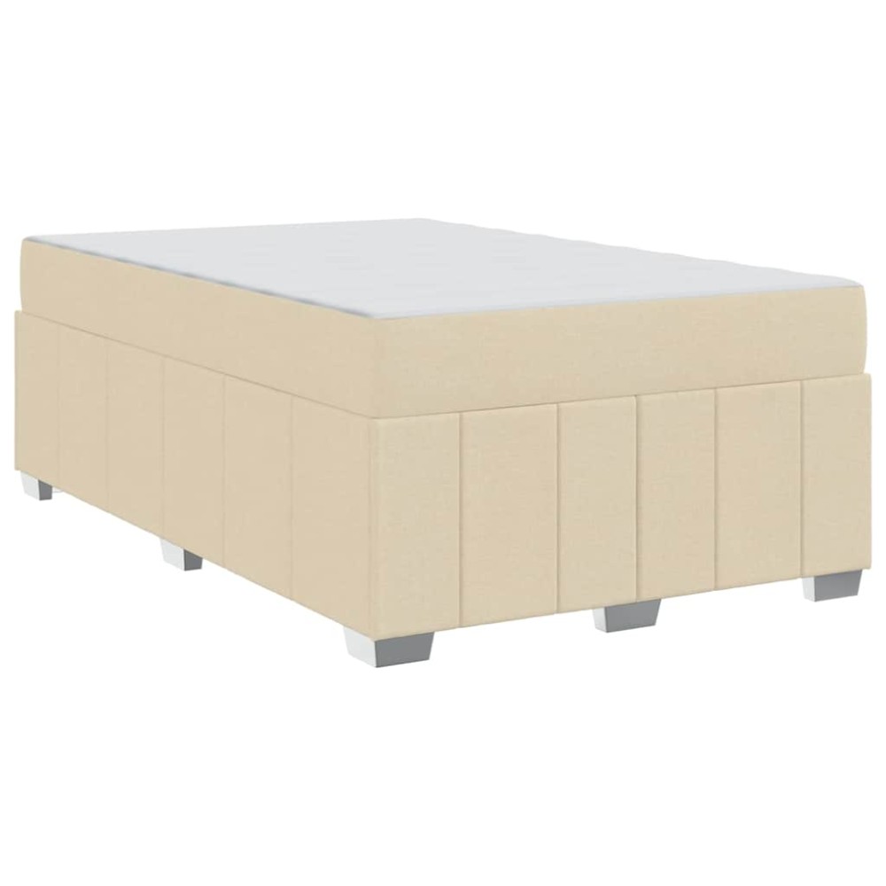 vidaXL Cadru de pat cu saltea Crem 120 x 200 cm țesătură