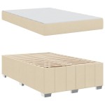 vidaXL Cadru de pat cu saltea Crem 120 x 200 cm țesătură