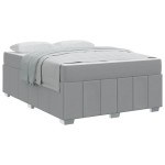 vidaXL Cadru de pat cu saltea Gri deschis 140 x 200 cm țesătură