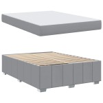vidaXL Cadru de pat cu saltea Gri deschis 140 x 200 cm țesătură