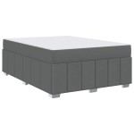 vidaXL Cadru de pat cu saltea Gri închis 140 x 200 cm țesătură