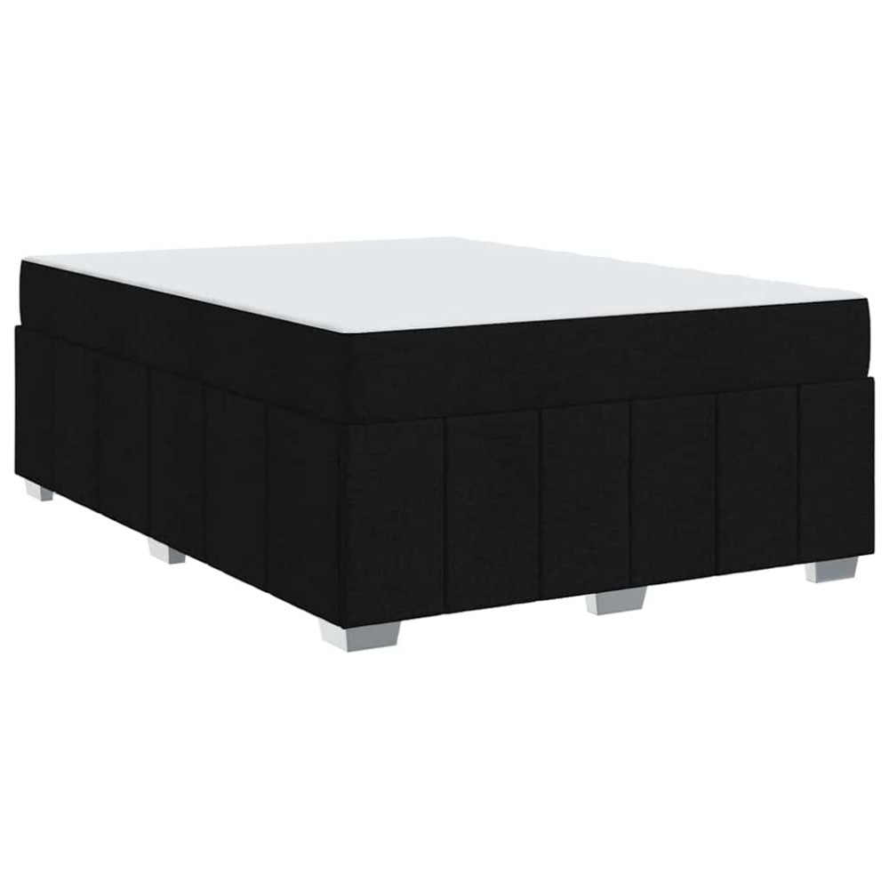 vidaXL Cadru de pat cu saltea Negru 140 x 200 cm țesătură