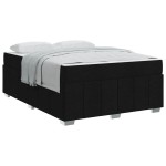 vidaXL Cadru de pat cu saltea Negru 140 x 200 cm țesătură