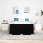 vidaXL Cadru de pat cu saltea Negru 140 x 200 cm țesătură