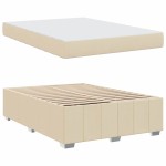 vidaXL Cadru de pat cu saltea Crem 140 x 200 cm țesătură