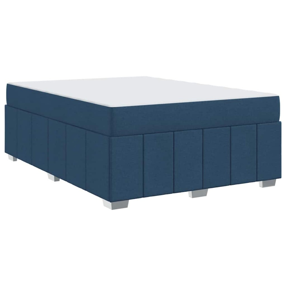 vidaXL Cadru de pat cu saltea albastru 140 x 200 cm țesătură