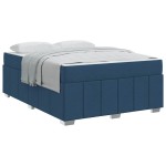 vidaXL Cadru de pat cu saltea albastru 140 x 200 cm țesătură