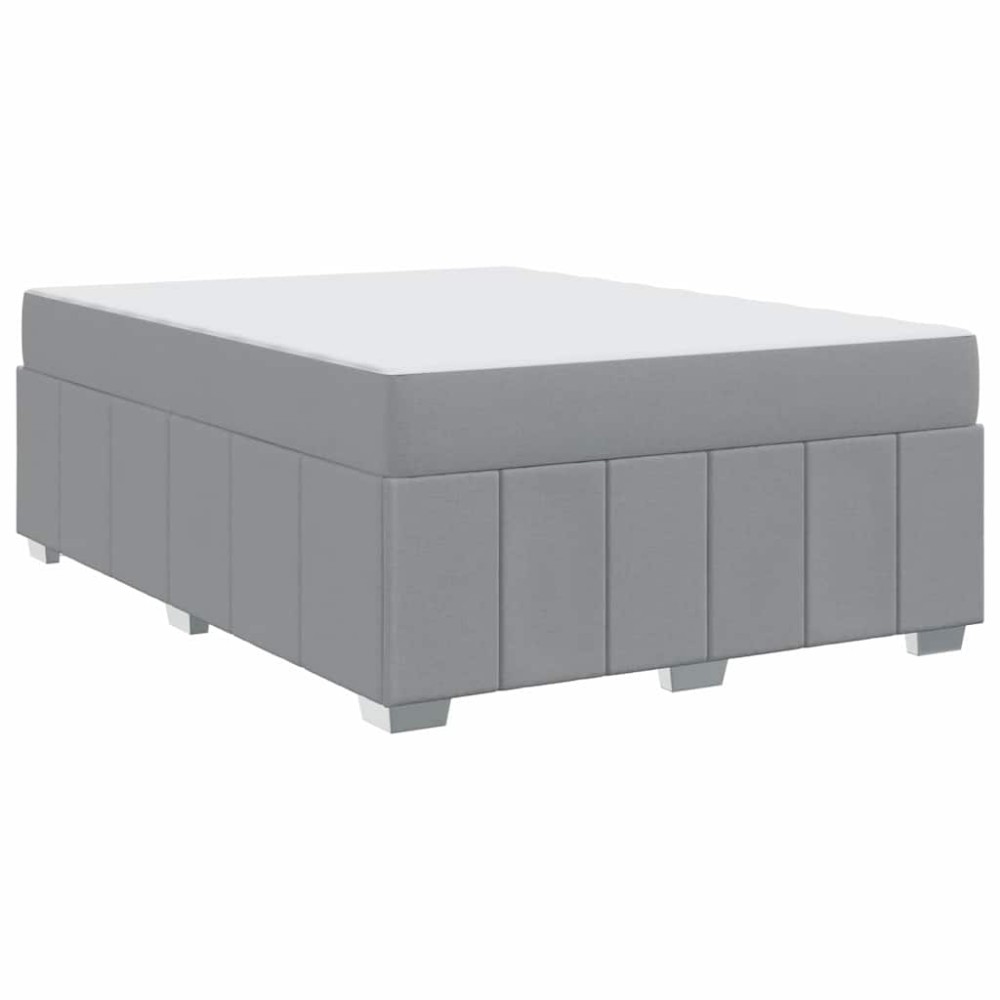 vidaXL Cadru de pat cu saltea Gri deschis 160 x 200 cm țesătură
