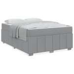 vidaXL Cadru de pat cu saltea Gri deschis 160 x 200 cm țesătură