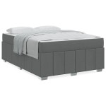 vidaXL Cadru de pat cu saltea Gri închis 160 x 200 cm țesătură