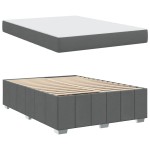 vidaXL Cadru de pat cu saltea Gri închis 160 x 200 cm țesătură