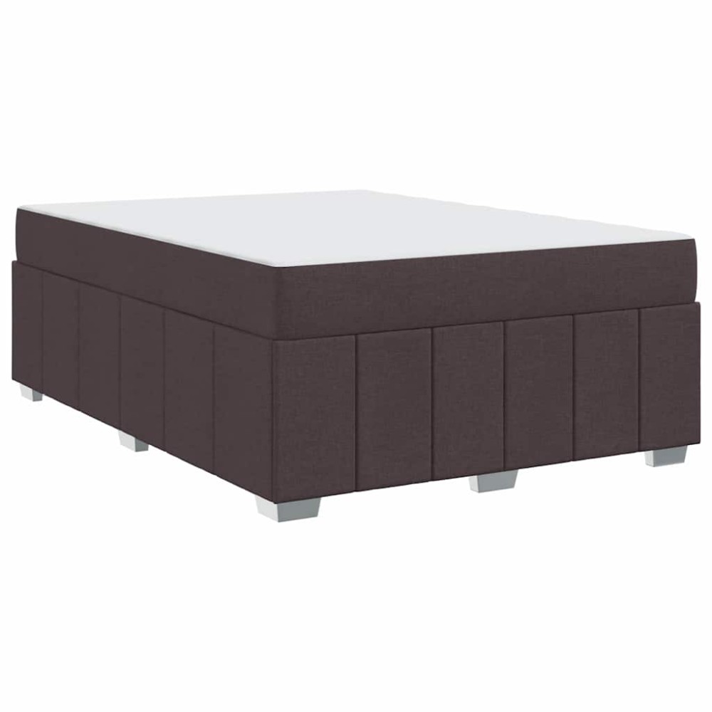 vidaXL Cadru de pat cu saltea Maro închis 160 x 200 cm țesătură