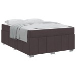 vidaXL Cadru de pat cu saltea Maro închis 160 x 200 cm țesătură