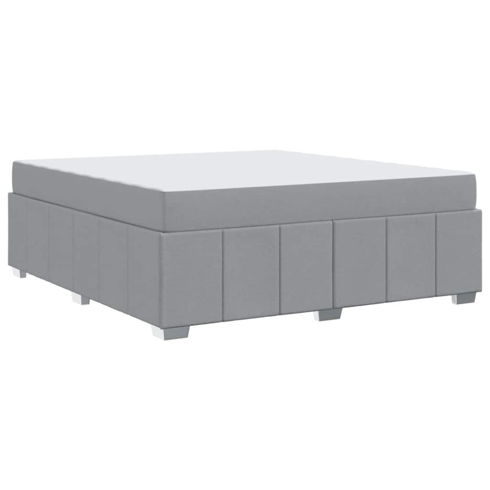 vidaXL Cadru de pat cu saltea Gri deschis 180 x 200 cm țesătură