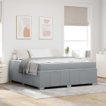 vidaXL Cadru de pat cu saltea Gri deschis 180 x 200 cm țesătură vidaXL Cadru de pat cu saltea Gri deschis 180 x 200 cm țesătură