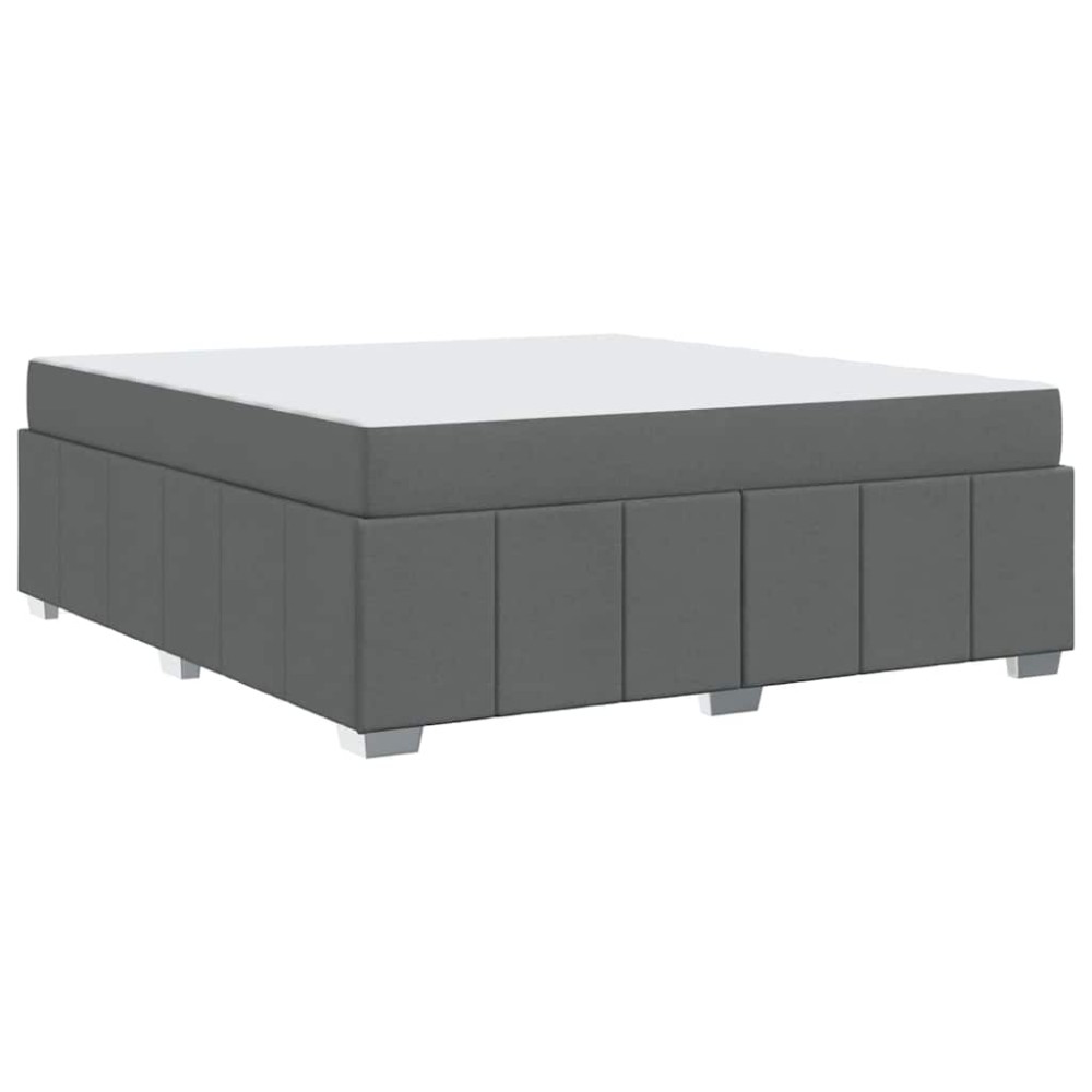vidaXL Cadru de pat cu saltea Gri închis 180 x 200 cm țesătură