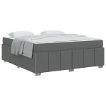 vidaXL Cadru de pat cu saltea Gri închis 180 x 200 cm țesătură