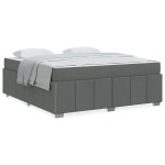 vidaXL Cadru de pat cu saltea Gri închis 180 x 200 cm țesătură