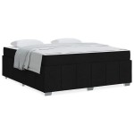 vidaXL Cadru de pat cu saltea Negru 180 x 200 cm țesătură