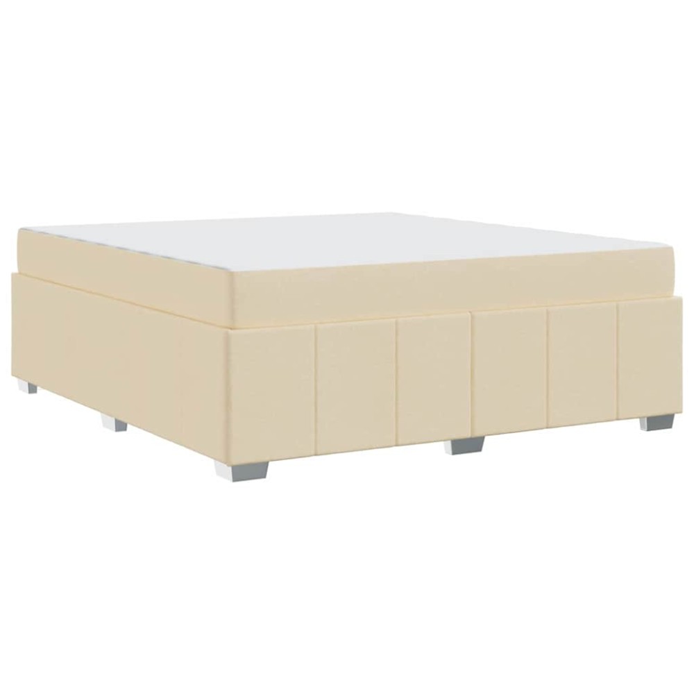 vidaXL Cadru de pat cu saltea Crem 180 x 200 cm țesătură