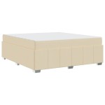 vidaXL Cadru de pat cu saltea Crem 180 x 200 cm țesătură