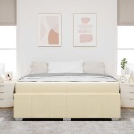 vidaXL Cadru de pat cu saltea Crem 180 x 200 cm țesătură