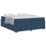 vidaXL Cadru de pat cu saltea albastru 180 x 200 cm țesătură