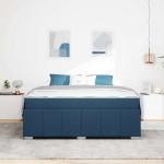 vidaXL Cadru de pat cu saltea albastru 180 x 200 cm țesătură