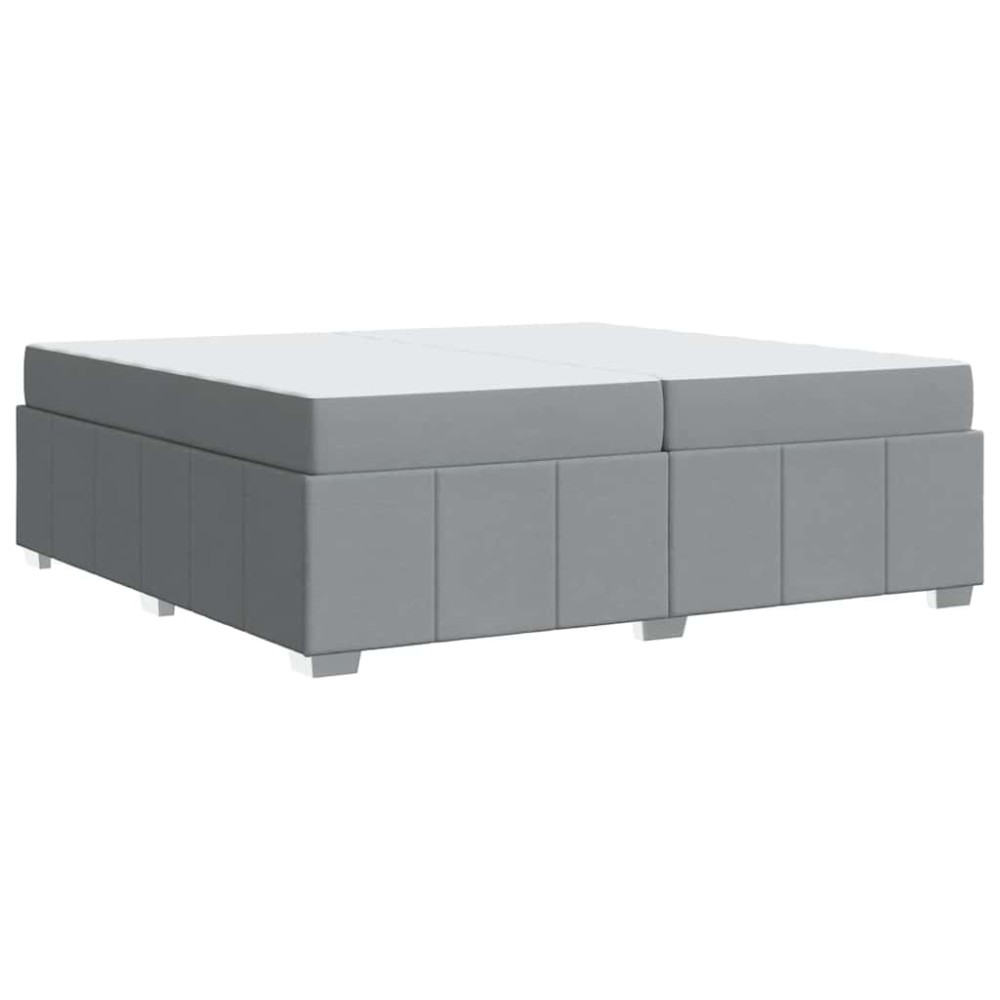 vidaXL Cadru de pat cu saltea Gri deschis 200 x 200 cm țesătură