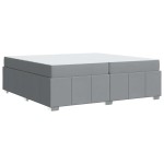 vidaXL Cadru de pat cu saltea Gri deschis 200 x 200 cm țesătură