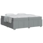 vidaXL Cadru de pat cu saltea Gri deschis 200 x 200 cm țesătură