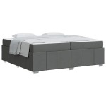 vidaXL Cadru de pat cu saltea Gri închis 200 x 200 cm țesătură