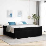 vidaXL Cadru de pat cu saltea Negru 200 x 200 cm țesătură