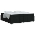 vidaXL Cadru de pat cu saltea Negru 200 x 200 cm țesătură