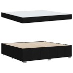 vidaXL Cadru de pat cu saltea Negru 200 x 200 cm țesătură