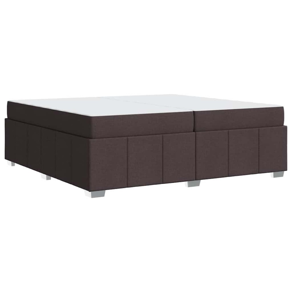 vidaXL Cadru de pat cu saltea Maro închis 200 x 200 cm țesătură