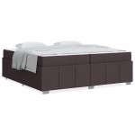 vidaXL Cadru de pat cu saltea Maro închis 200 x 200 cm țesătură