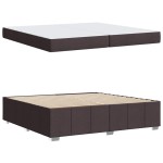 vidaXL Cadru de pat cu saltea Maro închis 200 x 200 cm țesătură